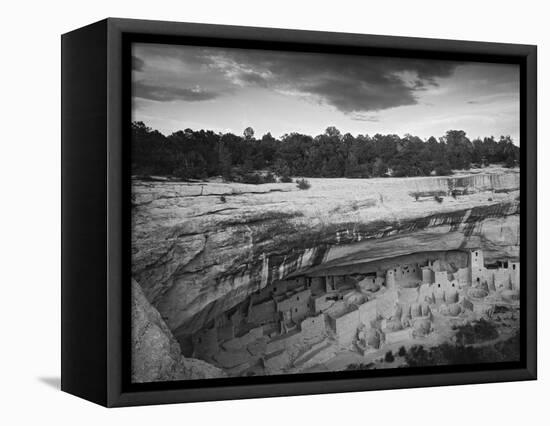 USA, Colorado, Mesa Verde NP. Overview of Cliff Palace Ruins-Dennis Flaherty-Framed Stretched Canvas