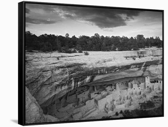 USA, Colorado, Mesa Verde NP. Overview of Cliff Palace Ruins-Dennis Flaherty-Framed Stretched Canvas