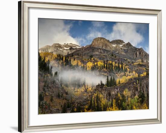 USA, Colorado, Ouray, Fall Color on Mountainside-Ann Collins-Framed Photographic Print