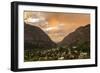 USA, Colorado, Ouray. Stormy sunset on mountains and town.-Cathy and Gordon Illg-Framed Photographic Print