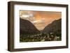 USA, Colorado, Ouray. Stormy sunset on mountains and town.-Cathy and Gordon Illg-Framed Photographic Print