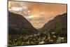 USA, Colorado, Ouray. Stormy sunset on mountains and town.-Cathy and Gordon Illg-Mounted Photographic Print