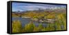 USA, Colorado. Panoramic composite of Silver Jack Reservoir.-Jaynes Gallery-Framed Stretched Canvas