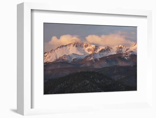 USA, Colorado, Pike NF. Clouds over Pikes Peak at Sunrise-Don Grall-Framed Photographic Print