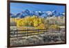 USA, Colorado, Ridgway. Fall colors aglow with snowcovered mountains-Hollice Looney-Framed Photographic Print