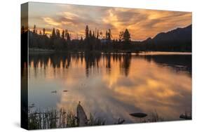 USA, Colorado, Rocky Mountain National Park. Sprague Lake at Sunset-Cathy & Gordon Illg-Stretched Canvas