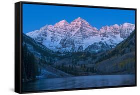 Usa, Colorado, Rocky Mountains, Aspen, Maroon Bells at Dawn-Christian Heeb-Framed Stretched Canvas