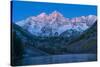 Usa, Colorado, Rocky Mountains, Aspen, Maroon Bells at Dawn-Christian Heeb-Stretched Canvas