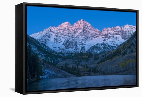 Usa, Colorado, Rocky Mountains, Aspen, Maroon Bells at Dawn-Christian Heeb-Framed Stretched Canvas