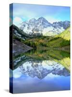 USA, Colorado. Rocky Mountains, Maroon Bells Reflect into Maroon Lake-Jaynes Gallery-Stretched Canvas