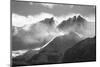 USA, Colorado, San Juan Mountains. Black and white of winter mountain landscape.-Jaynes Gallery-Mounted Photographic Print