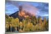 USA, Colorado, San Juan Mountains. Chimney Rock formation and aspens at sunset.-Jaynes Gallery-Mounted Photographic Print