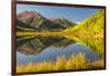 USA, Colorado, San Juan Mountains. Crystal Lake reflection in autumn.-Jaynes Gallery-Framed Photographic Print