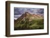 USA, Colorado, San Juan Mountains. Green mountain tundra and summer storm clouds.-Jaynes Gallery-Framed Photographic Print