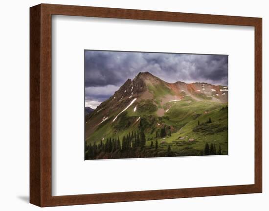 USA, Colorado, San Juan Mountains. Green mountain tundra and summer storm clouds.-Jaynes Gallery-Framed Photographic Print