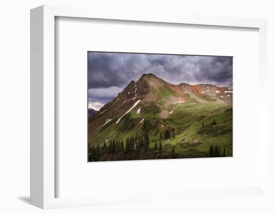 USA, Colorado, San Juan Mountains. Green mountain tundra and summer storm clouds.-Jaynes Gallery-Framed Photographic Print