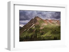 USA, Colorado, San Juan Mountains. Green mountain tundra and summer storm clouds.-Jaynes Gallery-Framed Photographic Print