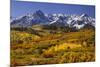 USA, Colorado, San Juan Mountains. Mountain and valley landscape in autumn.-Jaynes Gallery-Mounted Premium Photographic Print