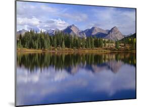 USA, Colorado, San Juan National Forest, Grenadier Range Reflects in Molas Lake in Autumn-John Barger-Mounted Photographic Print