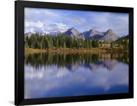 USA, Colorado, San Juan National Forest, Grenadier Range Reflects in Molas Lake in Autumn-John Barger-Framed Photographic Print