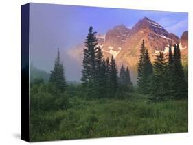 USA, Colorado, Snowmass Wilderness. The Maroon Bells in the morning.-Dennis Flaherty-Stretched Canvas