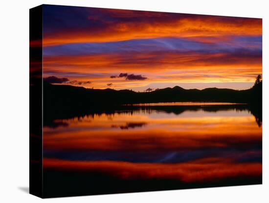 USA, Colorado, Sunset Ignites the Sky over Echo Lake, Arapaho National Forest-John Barger-Stretched Canvas