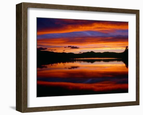 USA, Colorado, Sunset Ignites the Sky over Echo Lake, Arapaho National Forest-John Barger-Framed Photographic Print