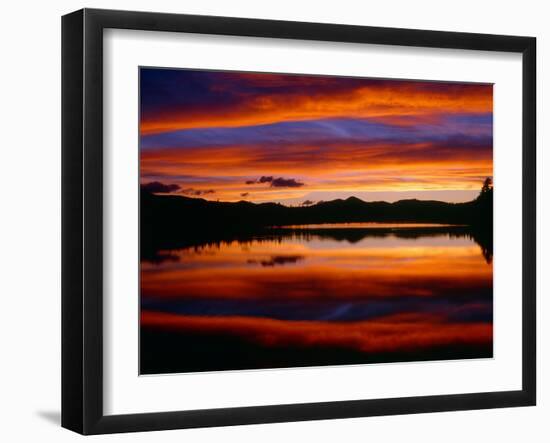 USA, Colorado, Sunset Ignites the Sky over Echo Lake, Arapaho National Forest-John Barger-Framed Photographic Print