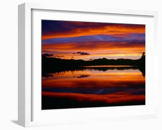 USA, Colorado, Sunset Ignites the Sky over Echo Lake, Arapaho National Forest-John Barger-Framed Photographic Print