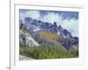 USA, Colorado, Uncompahgre National Forest, Fall Snow on Ophir Needles Above Aspen and Conifers-John Barger-Framed Photographic Print