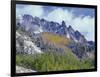 USA, Colorado, Uncompahgre National Forest, Fall Snow on Ophir Needles Above Aspen and Conifers-John Barger-Framed Photographic Print