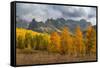 USA, Colorado, Uncompahgre National Forest. Mountain and forest in autumn.-Jaynes Gallery-Framed Stretched Canvas