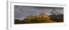 USA, Colorado, Uncompahgre National Forest. Panoramic of sunset on aspen forest below Mt. Sneffels.-Jaynes Gallery-Framed Photographic Print