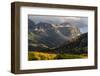 USA, Colorado, Uncompahgre National Forest. Rainstorm over Pinnacle Ridge in autumn.-Jaynes Gallery-Framed Photographic Print