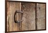 USA, Colorado, Westcliffe. Old wooden barn wall with bent horseshoe handle.-Cindy Miller Hopkins-Framed Photographic Print