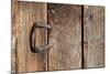 USA, Colorado, Westcliffe. Old wooden barn wall with bent horseshoe handle.-Cindy Miller Hopkins-Mounted Photographic Print