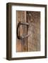 USA, Colorado, Westcliffe. Old wooden barn wall with bent horseshoe handle.-Cindy Miller Hopkins-Framed Photographic Print