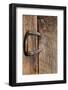 USA, Colorado, Westcliffe. Old wooden barn wall with bent horseshoe handle.-Cindy Miller Hopkins-Framed Photographic Print