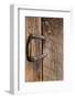 USA, Colorado, Westcliffe. Old wooden barn wall with bent horseshoe handle.-Cindy Miller Hopkins-Framed Photographic Print