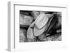 USA, Colorado, Westcliffe. Tack room, cowboy hat detail.-Cindy Miller Hopkins-Framed Photographic Print