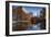 USA, Connecticut, Hartford, Bushnell Park, reflection of office buildings and Travelers Tower-Walter Bibikow-Framed Photographic Print