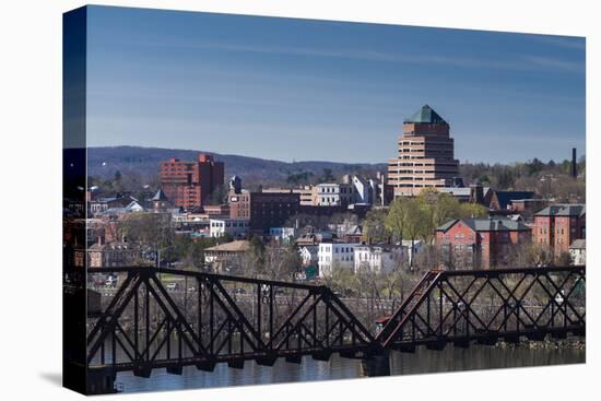 USA, Connecticut, Middletown, elevated town view from the Connecticut River-Walter Bibikow-Stretched Canvas