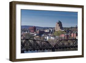 USA, Connecticut, Middletown, elevated town view from the Connecticut River-Walter Bibikow-Framed Photographic Print