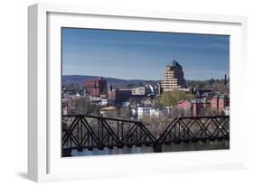 USA, Connecticut, Middletown, elevated town view from the Connecticut River-Walter Bibikow-Framed Photographic Print