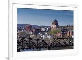 USA, Connecticut, Middletown, elevated town view from the Connecticut River-Walter Bibikow-Framed Photographic Print
