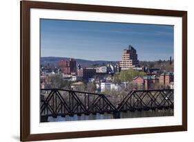 USA, Connecticut, Middletown, elevated town view from the Connecticut River-Walter Bibikow-Framed Photographic Print