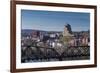 USA, Connecticut, Middletown, elevated town view from the Connecticut River-Walter Bibikow-Framed Photographic Print