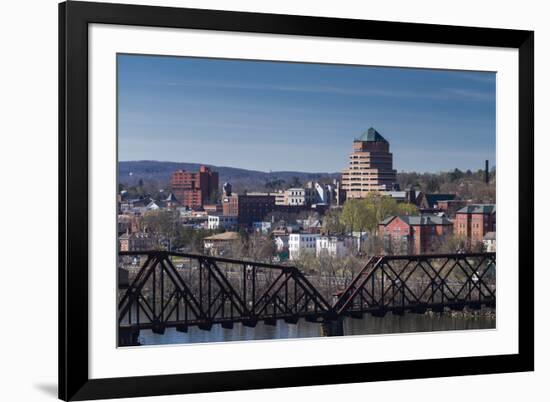 USA, Connecticut, Middletown, elevated town view from the Connecticut River-Walter Bibikow-Framed Photographic Print