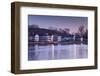 USA, Connecticut, Mystic, houses along Mystic River at dawn-Walter Bibikow-Framed Photographic Print