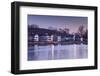 USA, Connecticut, Mystic, houses along Mystic River at dawn-Walter Bibikow-Framed Photographic Print